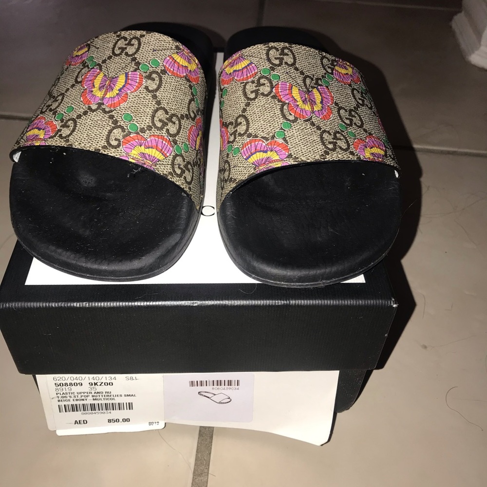 Kids Gucci butterfly slides